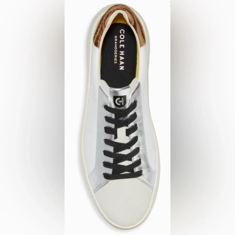Cole Haan Grandpro Cloudfeel Topspin Leather & Faux Calf Hair Sneakers Size 11 M
